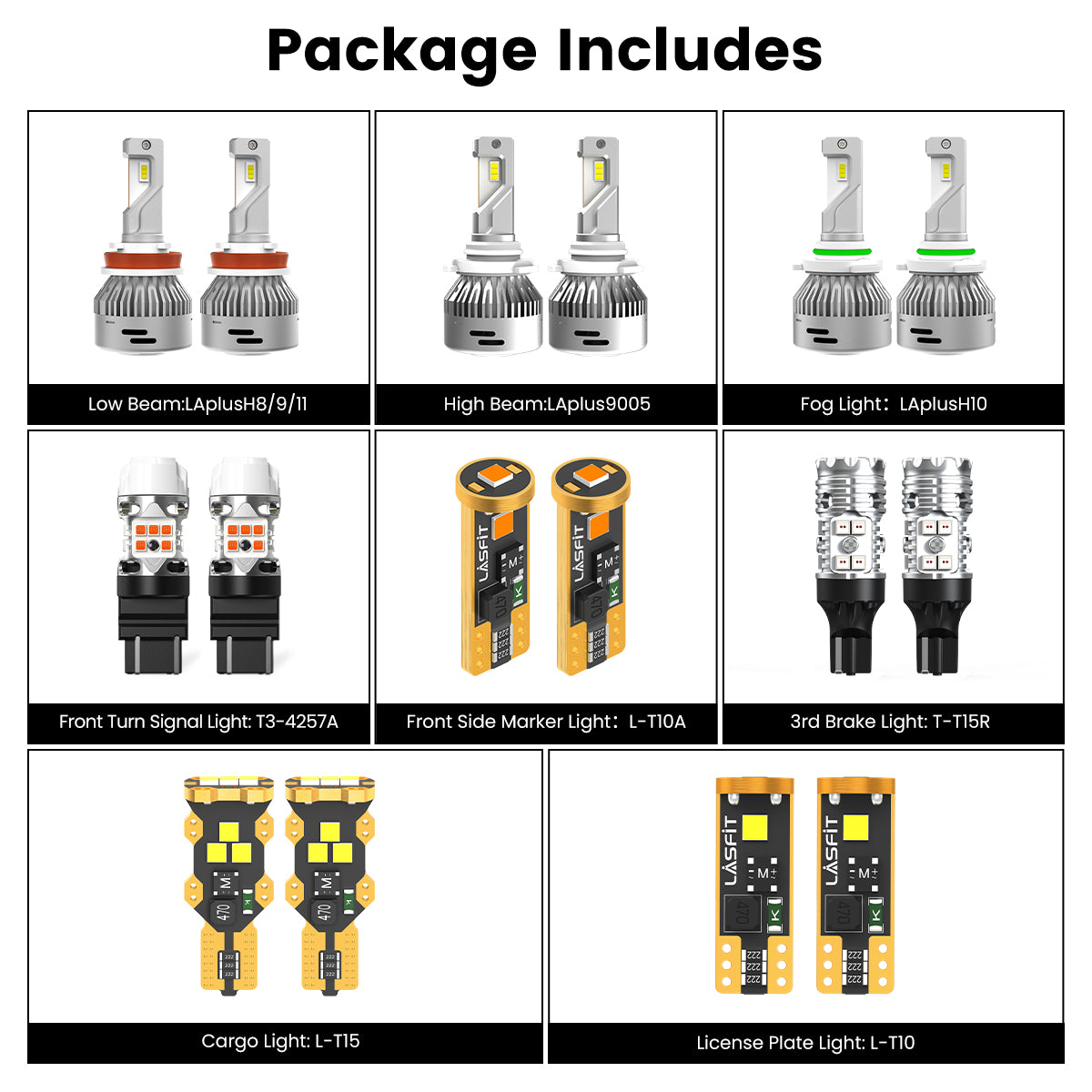 Lasfit combo package led bulbs for 2021-2023 Ford F-150 XLT