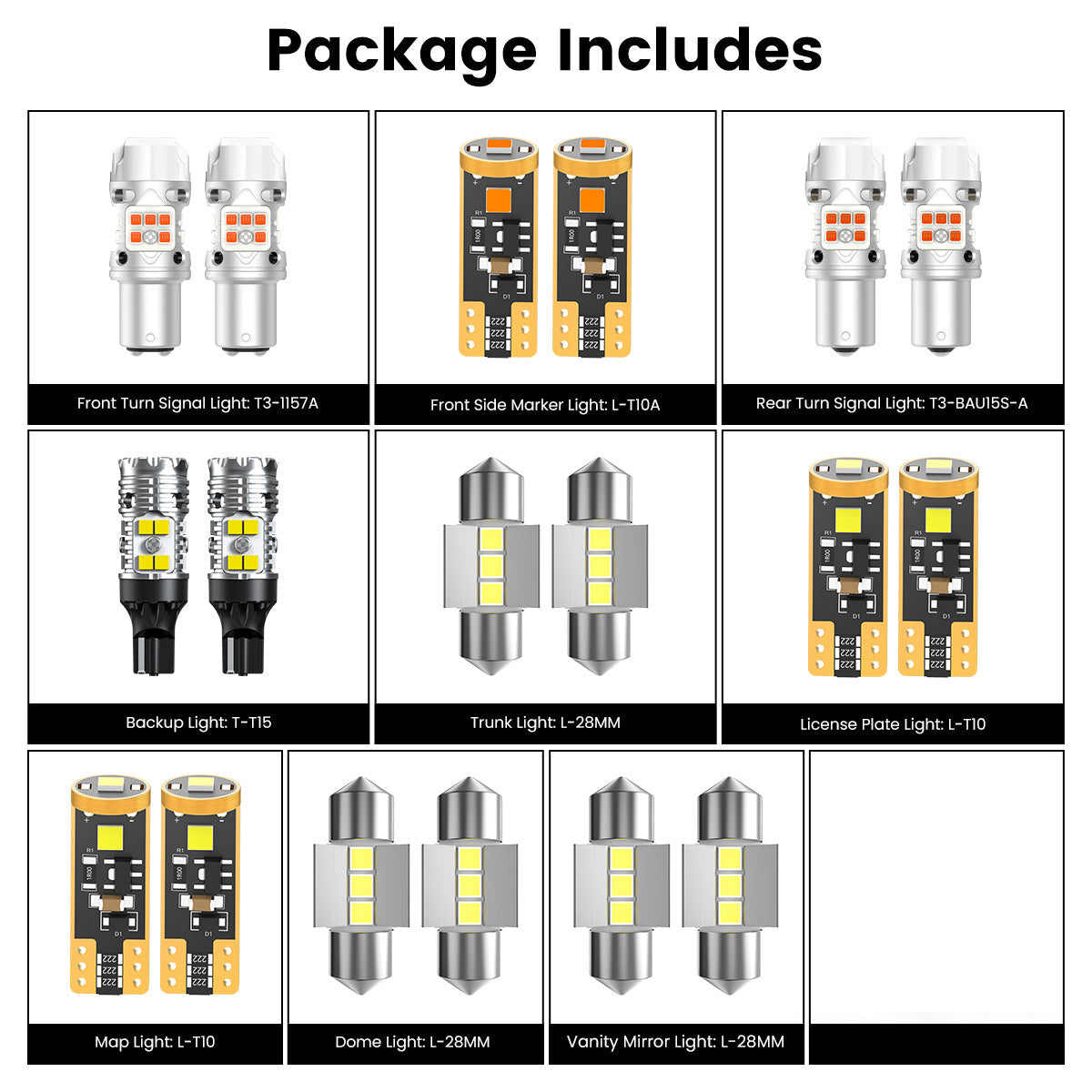 Lasfit combo package led bulbs for 2021-2023 Hyundai Elantra Hybrid Limited/Limited