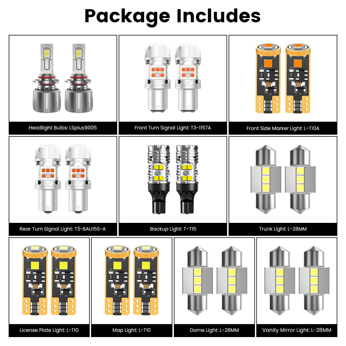 Lasfit combo package led bulbs for 2021-2023 Hyundai Elantra N Line 