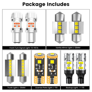 Lasfit combo package led bulbs for 2021-2023 Hyundai Santa Fe Hybrid Blue/Hybrid SEL Premium