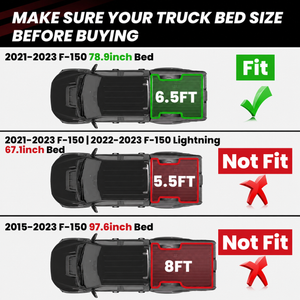 Fit for 2021-2023 Ford F-150 & F-150 Lightning Truck Bed Mat or Tailgate Mat, Not Fit Drop-in Liners