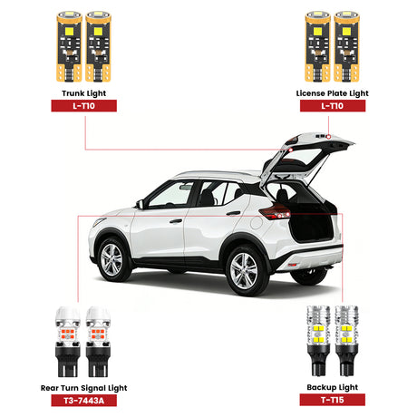Lasfit rear led bulbs for 2021-2024 Nissan Kicks  