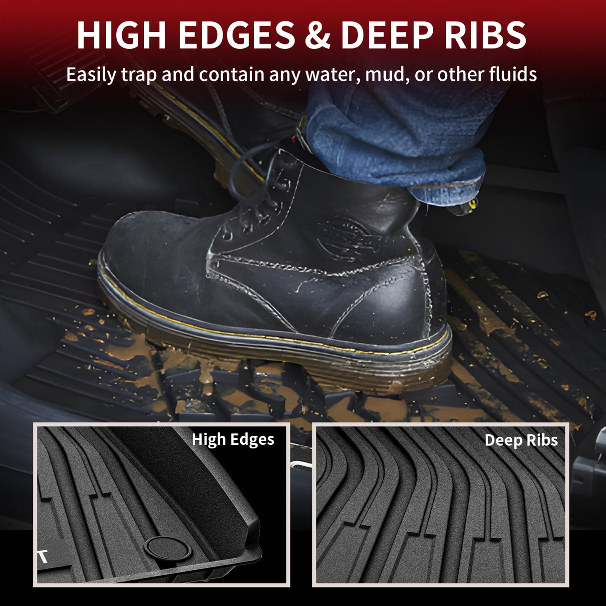 Custom Floor Liners For 2021 Volkswagen ID.4 (1st Row) - Laser-Measured, All-Weather Protection, Black