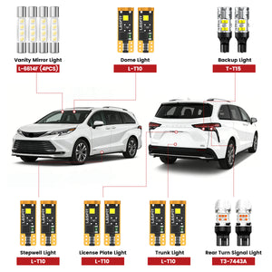 Lasfit led bulbs for 2021-2026 Toyota Sienna  