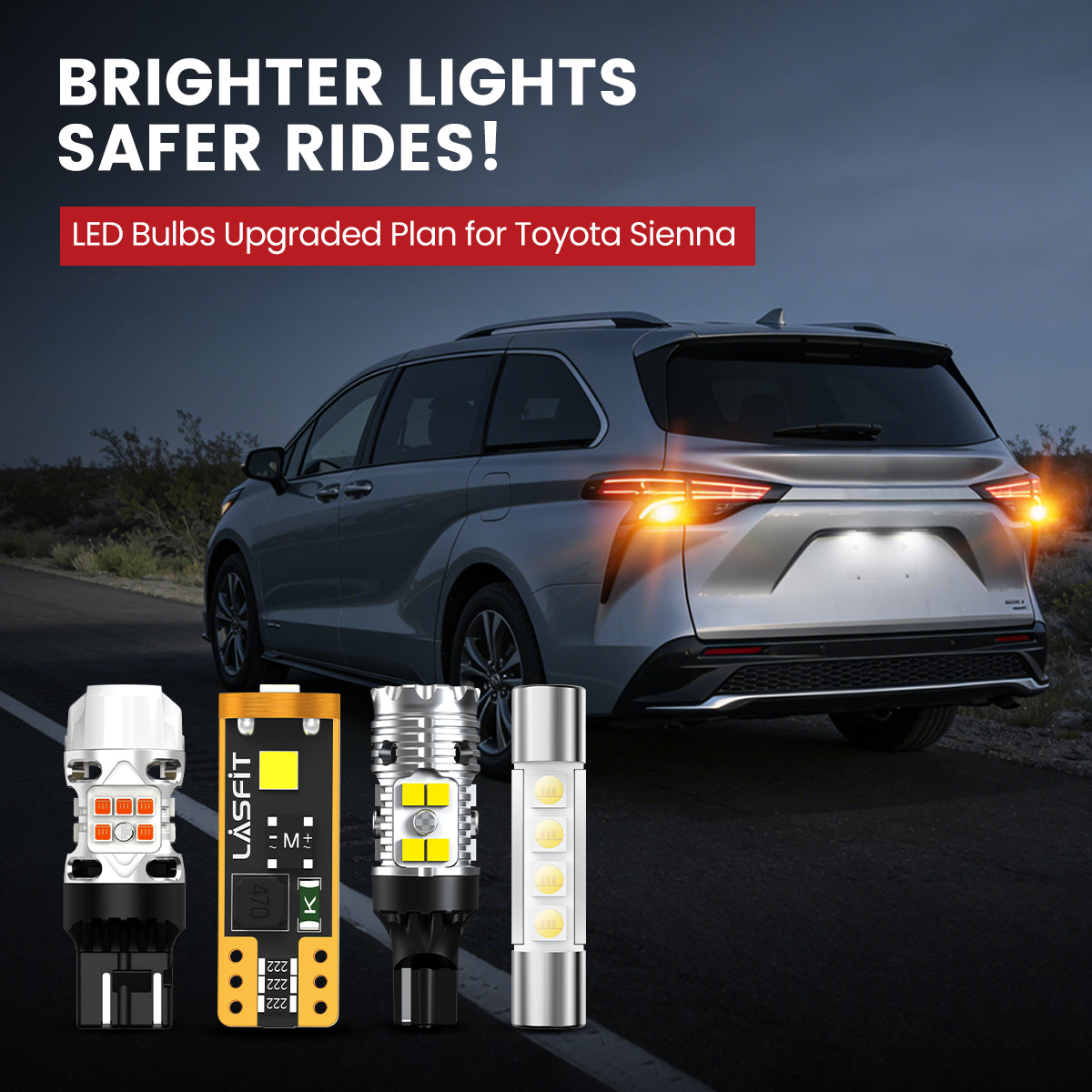 Lasfit LED Bulbs for 2021-2026 Toyota Sienna