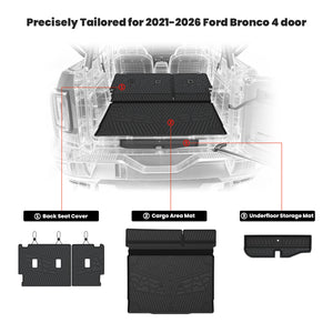 2021-2026 Ford Bronco Seatback & Cargo Mats Installation