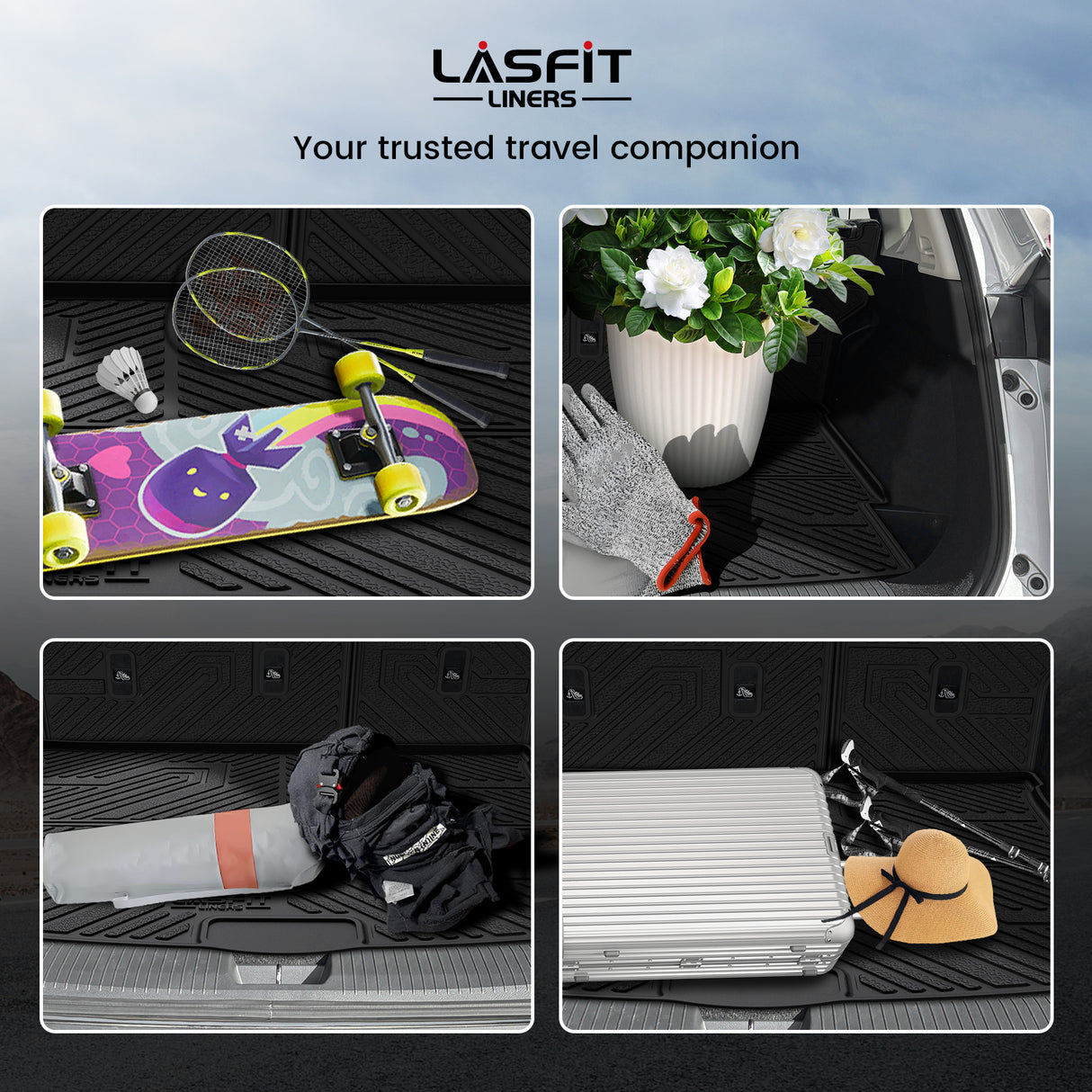 Fit for 2021-2026 Nissan Rogue TPE Material Seatback & Cargo Mats Scene