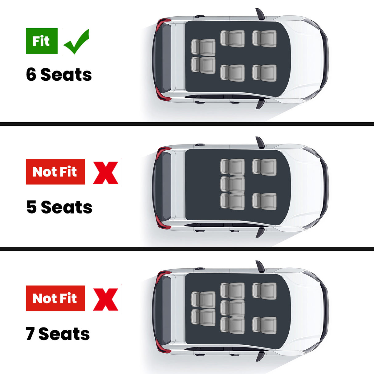 Fit for 2021-2026 Tesla Model X & X Plaid Floor Mats TPE Material, Fit 6-Seat ONLY