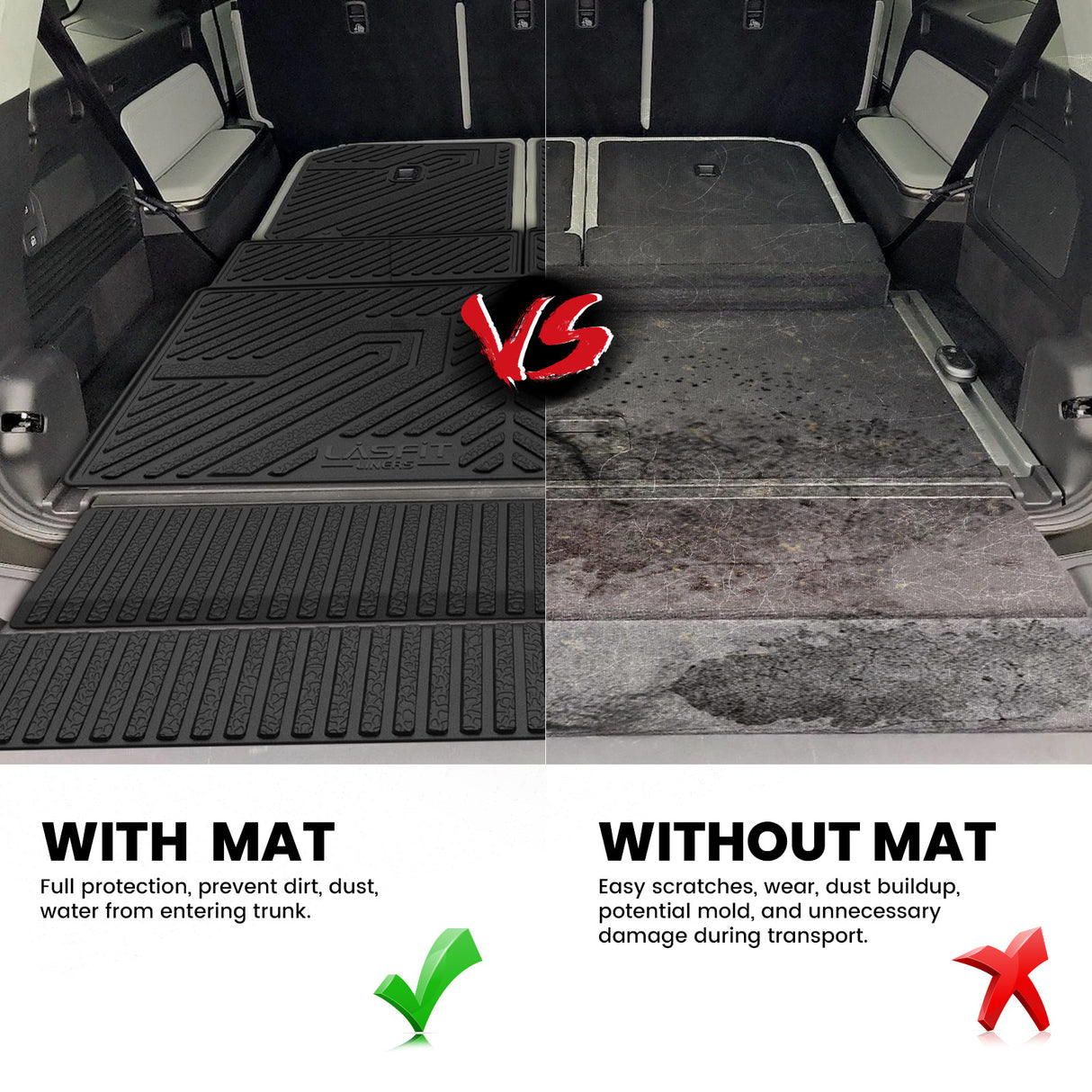 Fit for 2022-2024 Rivian R1S Floor Mats / Backrest Mats & Cargo Mat