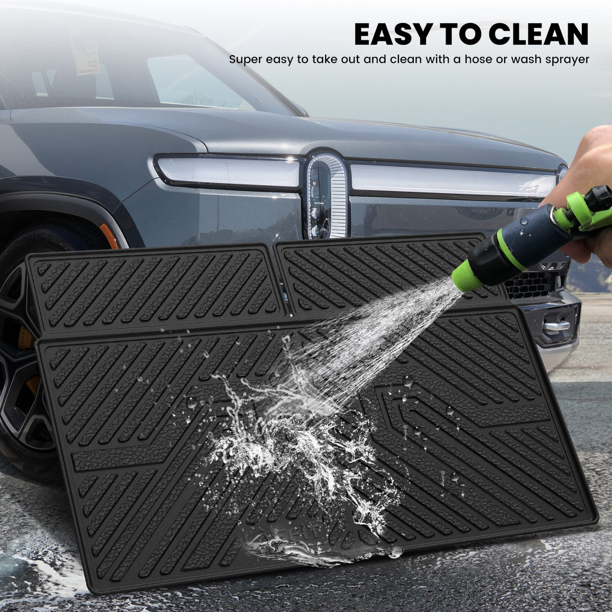 Fit for 2022-2024 Rivian R1S Floor Mats / Backrest Mats & Cargo Mat