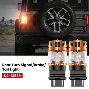 Lasfit 3157 led rear turn signal/brake/tail light fit for 2022-2025 Jeep Wrangler 4xe