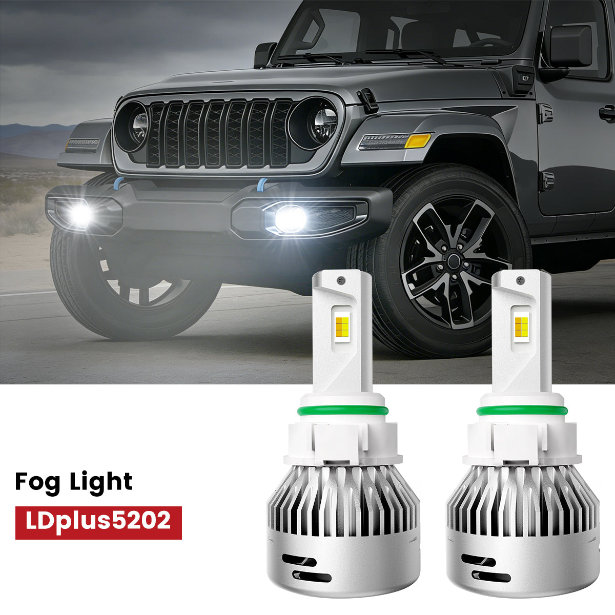 Lasfit 5202 led fog light bulbs fit for 2022-2025 Jeep Wrangler 4xe