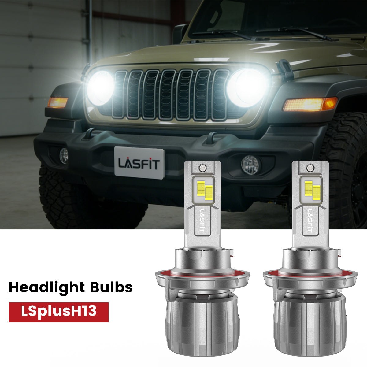 Lasfit 9005 led headlight bulbs fit for 2022-2025 Jeep Wrangler 4xe