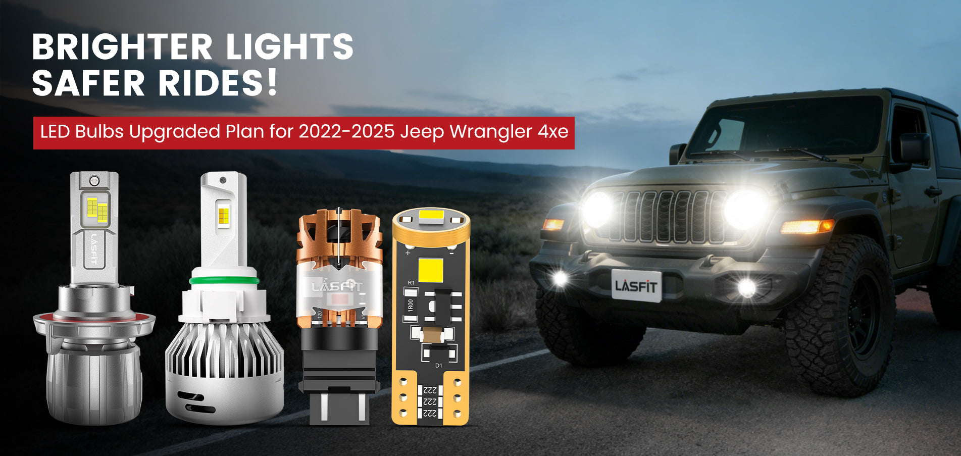 Lasfit LED Bulbs for 2022-2025 Jeep Wrangler 4xe