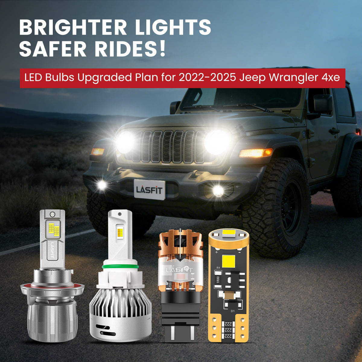 Lasfit LED Bulbs for 2022-2025 Jeep Wrangler 4xe