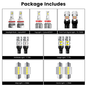 Lasfit combo package led bulbs for 2022-2025 Nissan Frontier SV W/ Fog Lights
