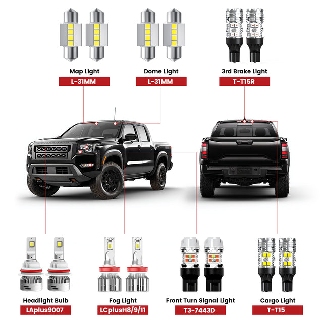 Lasfit led bulbs for 2022 2025 Nissan Frontier