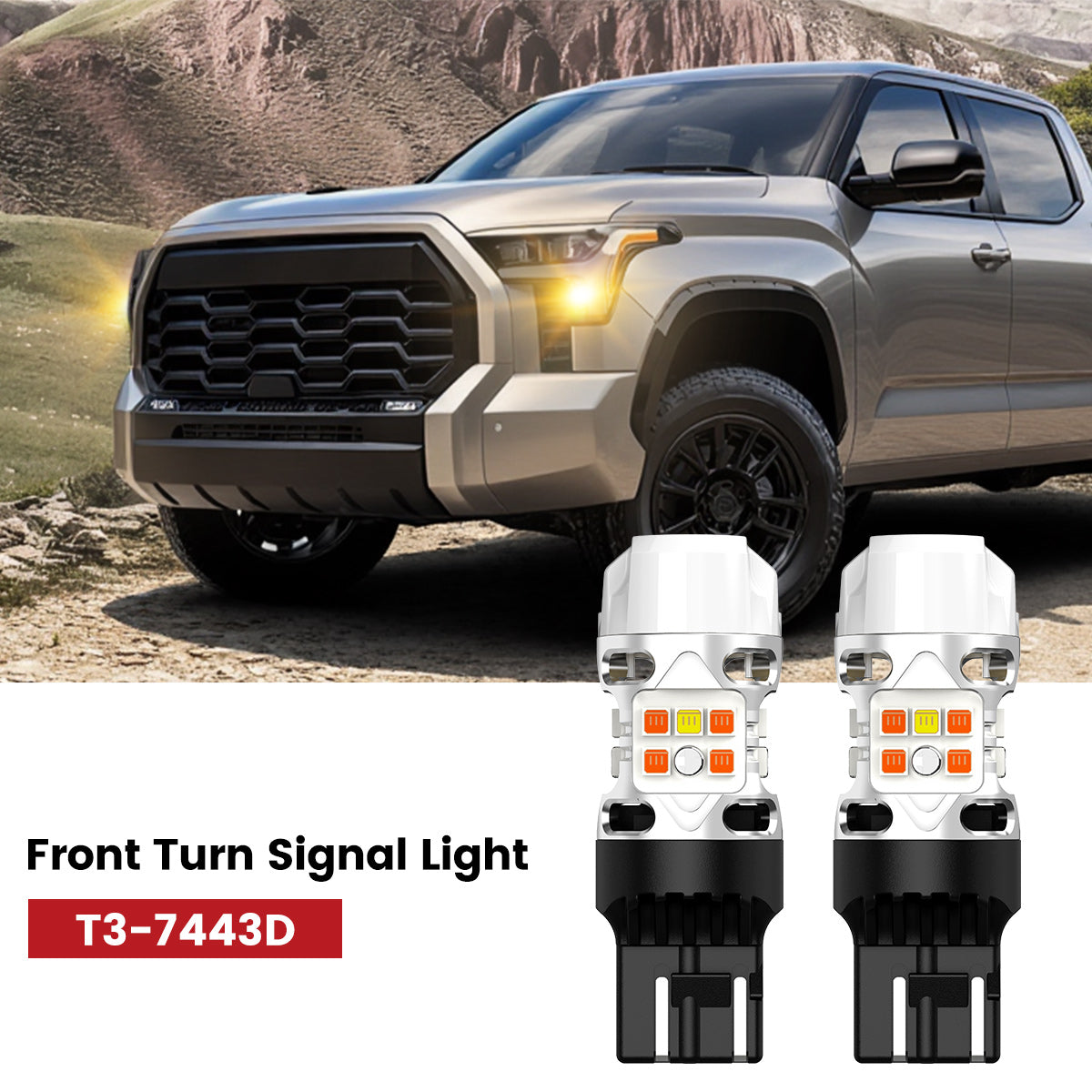 Lasfit 7443 led front turn signal lights fit for 2022-2025 Toyota Tundra