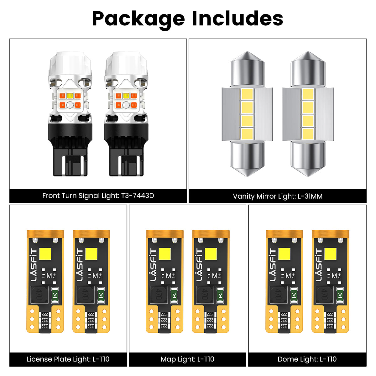 Lasfit combo package led bulbs for 2022-2025 Toyota Tundra SR/SR5/Limited