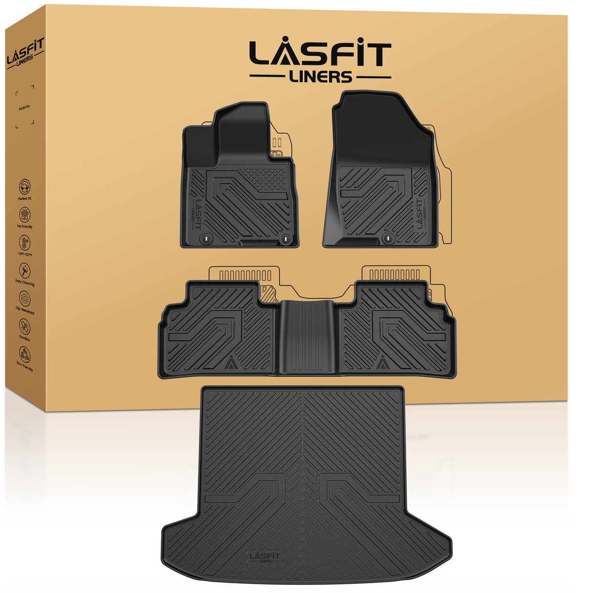 Fit for 2022-2025 Hyundai Tucson Floor Mats & Cargo Mat, Fit Gas Only, Not For Hybrid/PHEV or Cargo With Subwoofer
