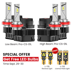 Fit for 2019-2026 Chevrolet Silverado 1500 WT/Custom/Custom Trail Boss Custom-Fit H11 9005 LED Bulbs with Dust Cover | Pro-DC Series