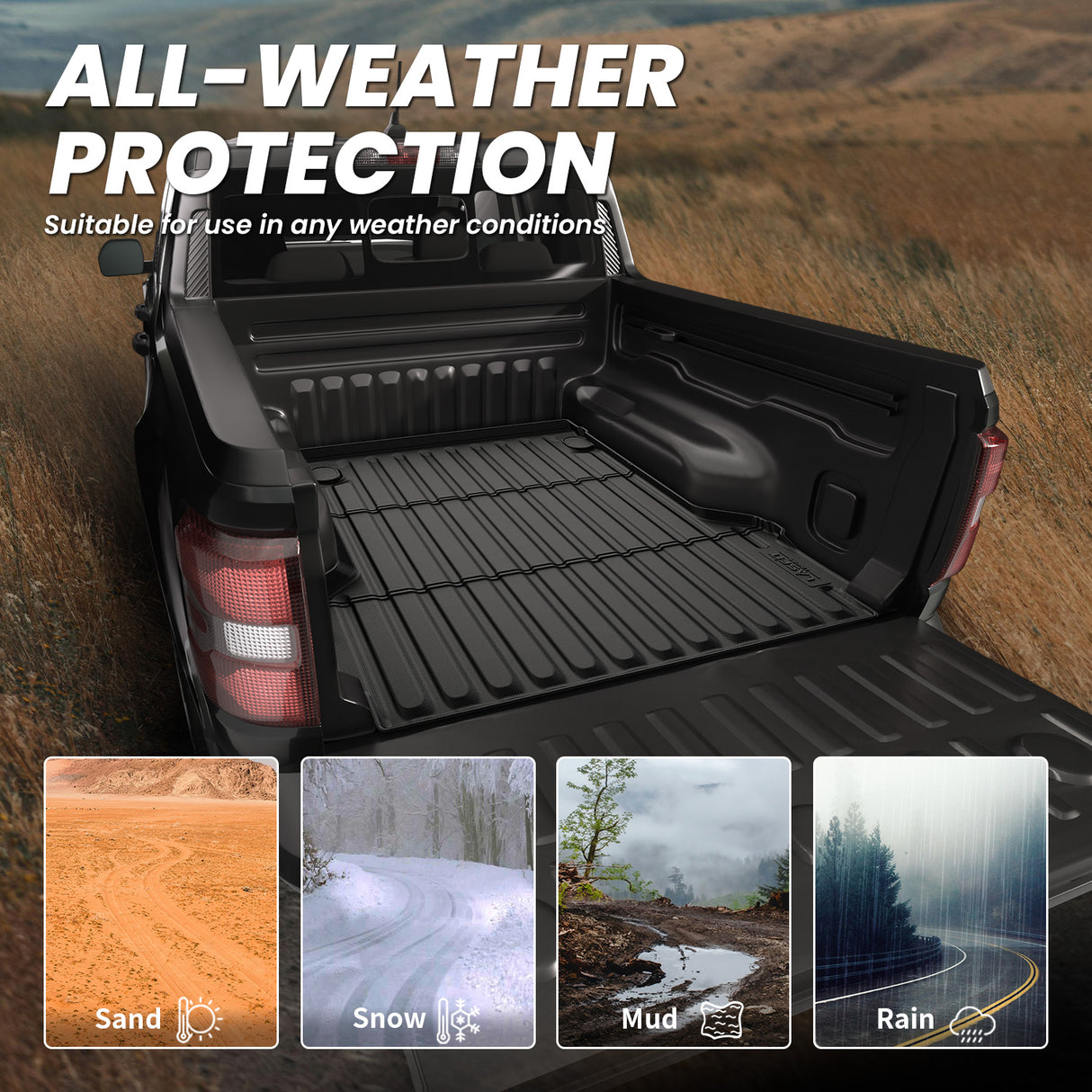 Fit for 2022-2026 Ford Maverick 4.5FT(54.4" ) Heavy Duty Truck Bed Mat All Weather Protection
