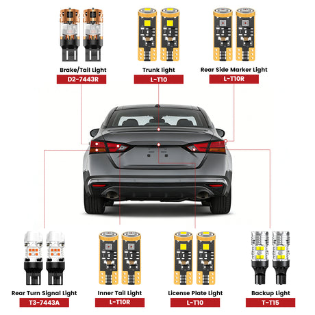 Lasfit led bulbs for 2023-2025 Nissan Altima