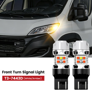 Lasfit 7443 led front turn signal lights fit for 2023-2025 Ram ProMaster
