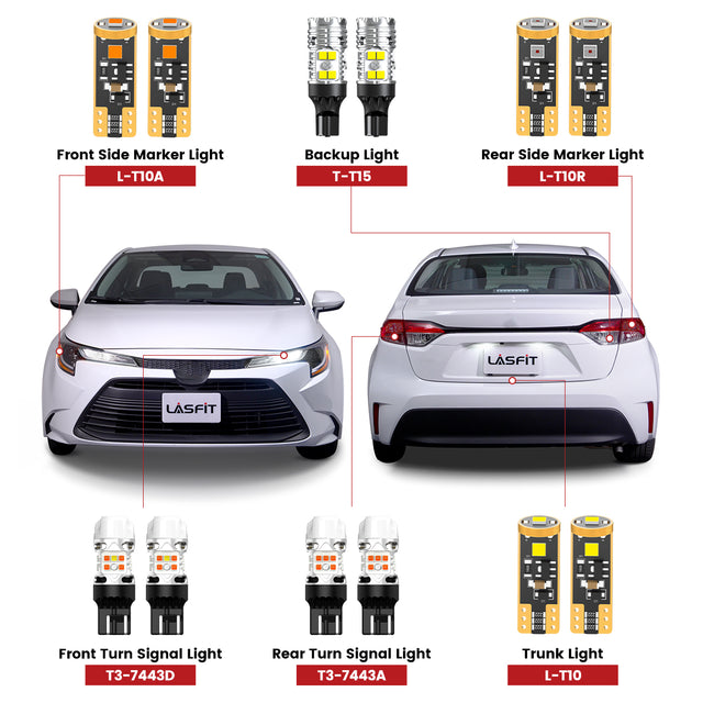 Lasfit combo package led bulbs for 2023-2025 Toyota Corolla  