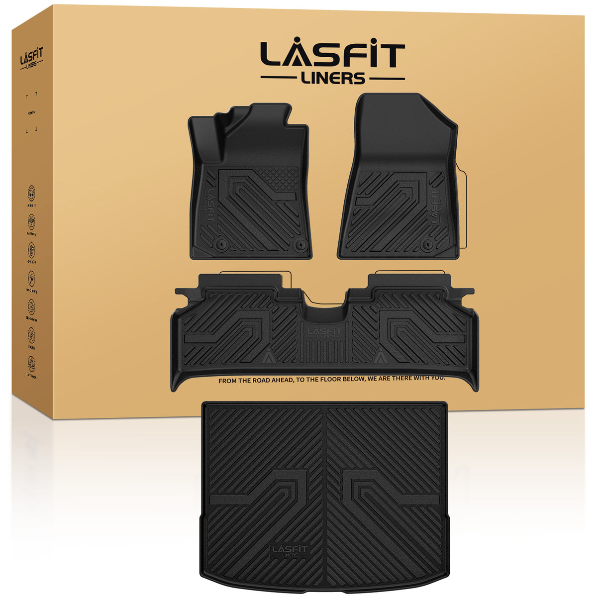 Fit for 2023-2025 Kia Niro EV Floor Mats & Cargo Mat, Fit EV & With the Optional Dual Level Cargo Board Only