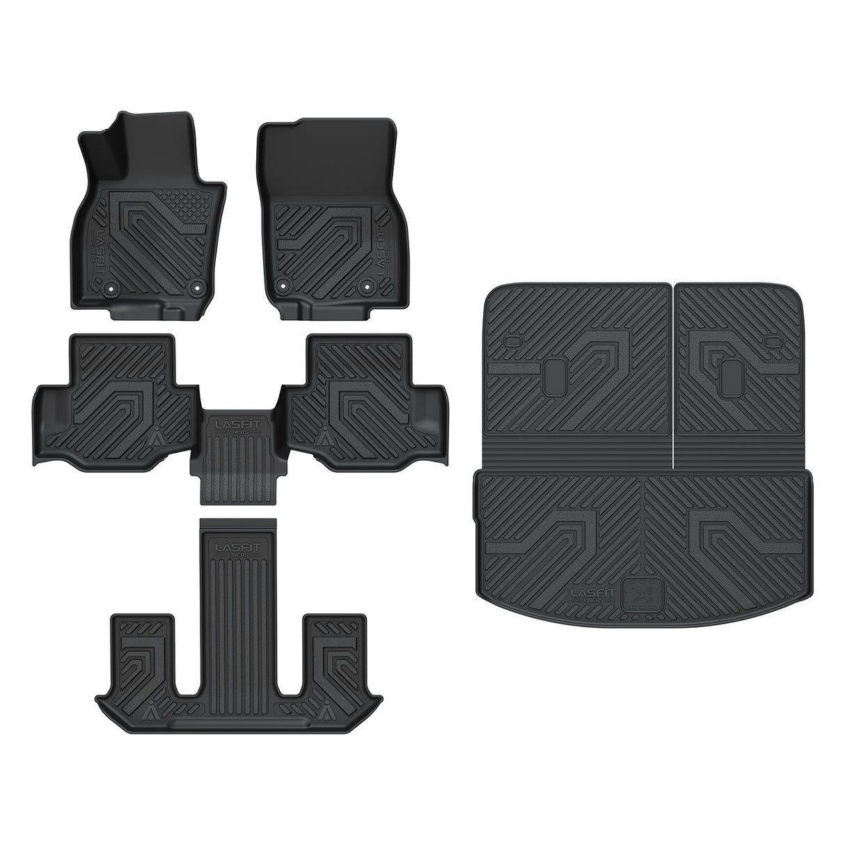 Fit for 2023-2025 Mazda CX-90 (Include CX-90 PHEV) Floor Mats & Cargo & Seatback Mat, Fit 7 Seats Second Row Bucket Seats Only