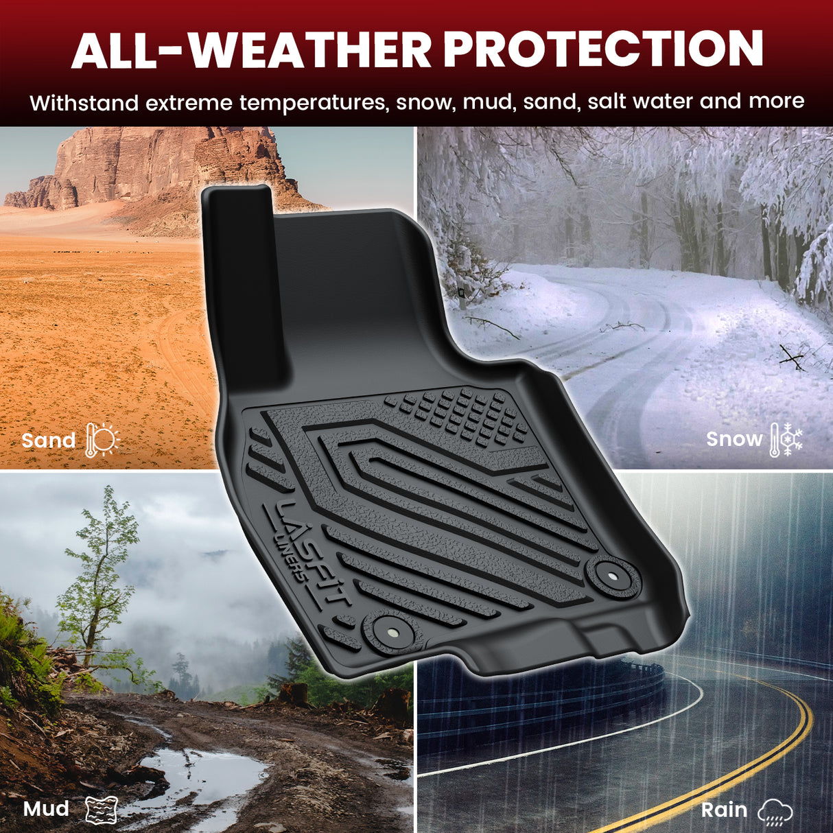 Fit for 2023-2025 Mazda CX-90 (Include CX-90 PHEV) Floor Mats & Cargo & Seatback Mat, Fit 7 Seats Second Row Bucket Seats Only