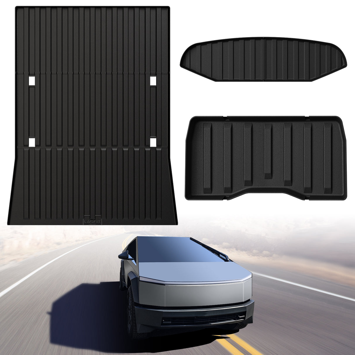 2023-2025 Tesla Cybertruck Custom Bed Mat & Trunk well & Frunk Mats Application