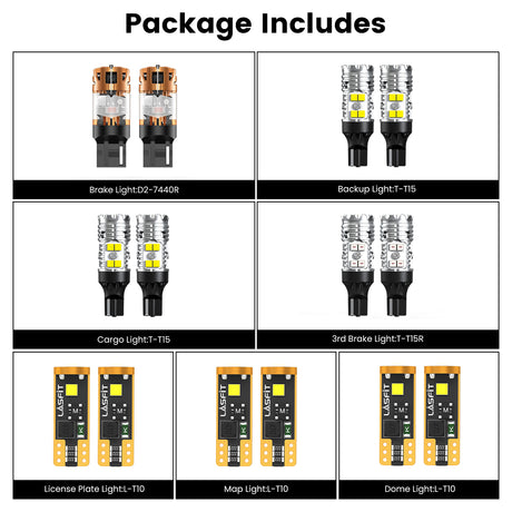 Lasfit combo package led bulbs for 2023-2026 GMC Canyon