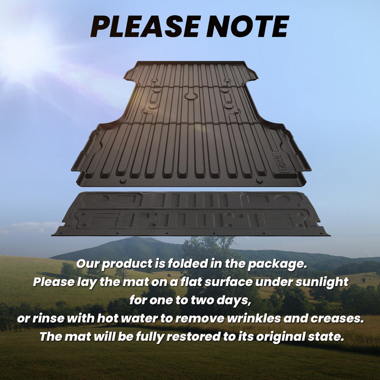 Fit for 2017-2026 Ford F-250 F-350 F-450 F-550 Super Duty Bed Mat & Tailgate Mat Note