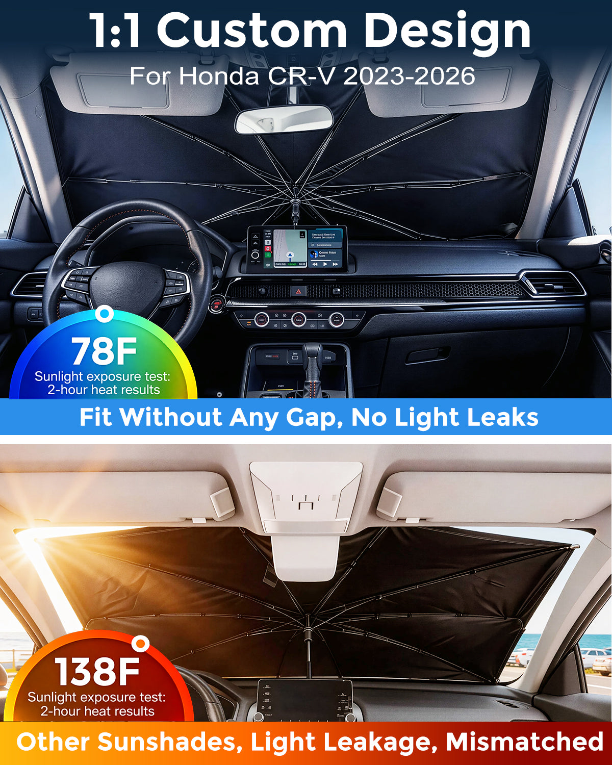 Custom-Fit Weektic Windshield Sun Shade Umbrella for 2023-2026 Honda CRV