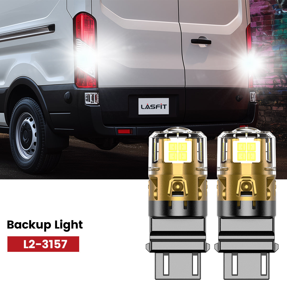 Lasfit 3157 led backup lights fit for 2024-2025 Ford E-Transit