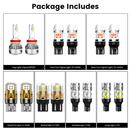 Lasfit combo package led bulbs for 2024-2025 Ford Ranger XL