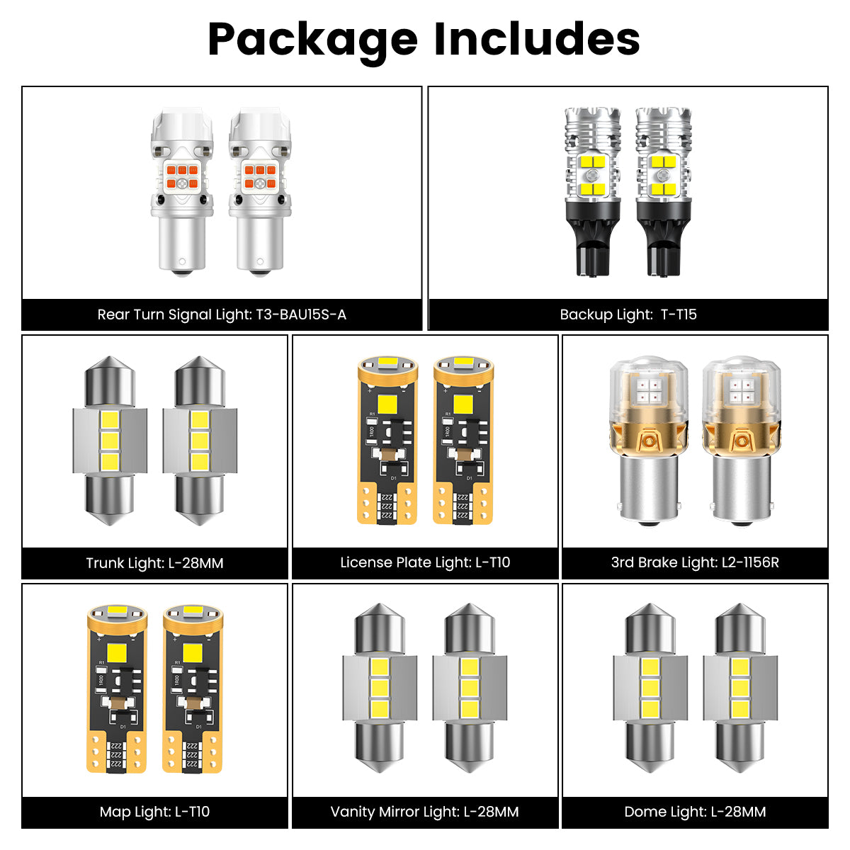 Lasfit combo package led bulbs for 2024-2025 Hyundai Elantra N