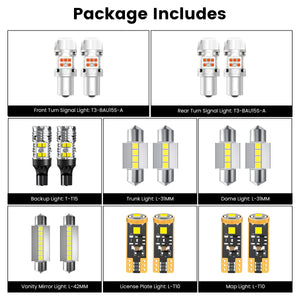 Lasfit combo package led bulbs for 2024-2025 Hyundai Kona W/ Halogen Turn Signal Light