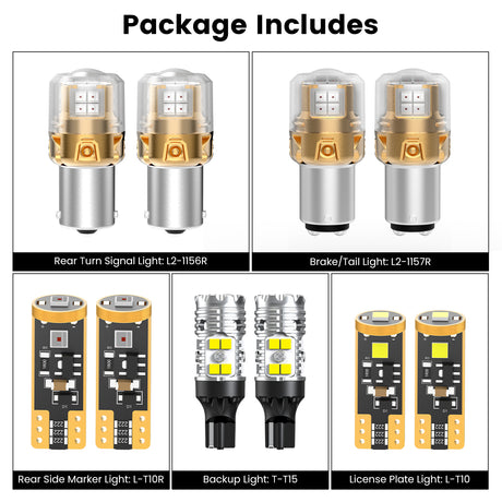Lasfit combo package led bulbs for 2024-2025 Kia Sorento LX/S/EX/X-Line EX(NO FOG) 
