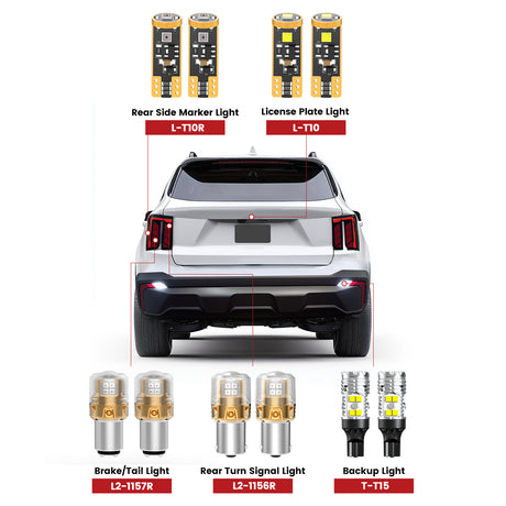 Lasfit led bulbs for 2024-2025 Kia Sorento