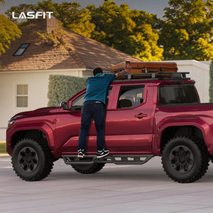2024-2025 Toyota Tacoma Lasfit running boards make it convenient to load and unload roof-mounted thing