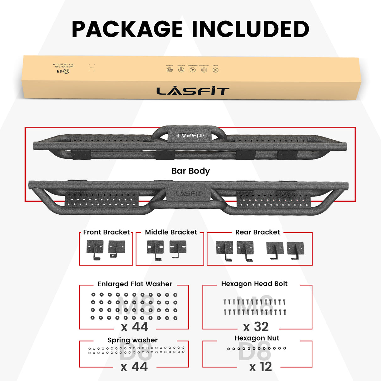 2024-2025 Toyota Tacoma Lasfit running boards package included