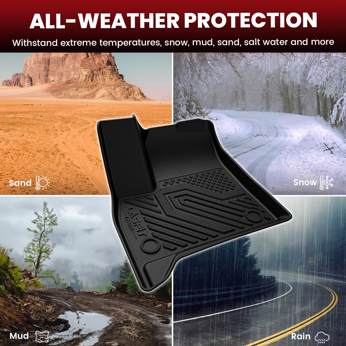 Fit for 2024-2025 GMC Acadia Floor Mats / Cargo Mat / Seatback Mat, Fit 2nd Row Bucket Seating Only