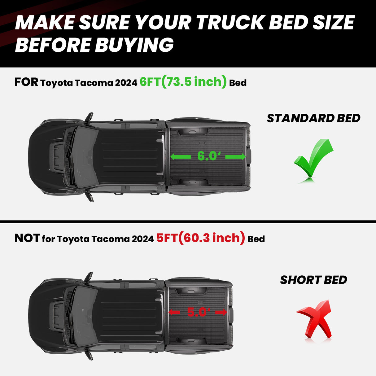 2024-2025 Toyota Tacoma 6FT fitment