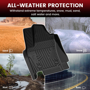 Fit for 2024-2025 Toyota Tacoma Hybrid All-Weather Floor Mats(Not for Gasoline)