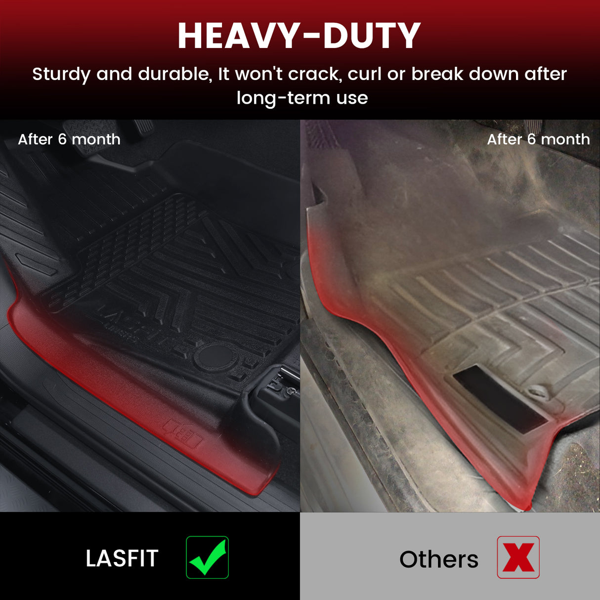 Fit for 2024-2025 Toyota Tacoma Hybrid All-Weather Floor Mats(Not for Gasoline)