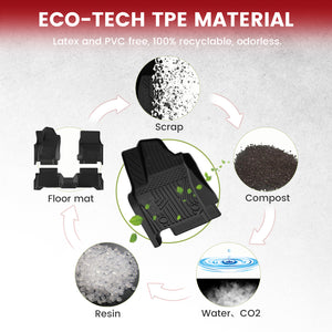 Fit for 2024-2025 Toyota Tacoma Hybrid All-Weather Floor Mats(Not for Gasoline)