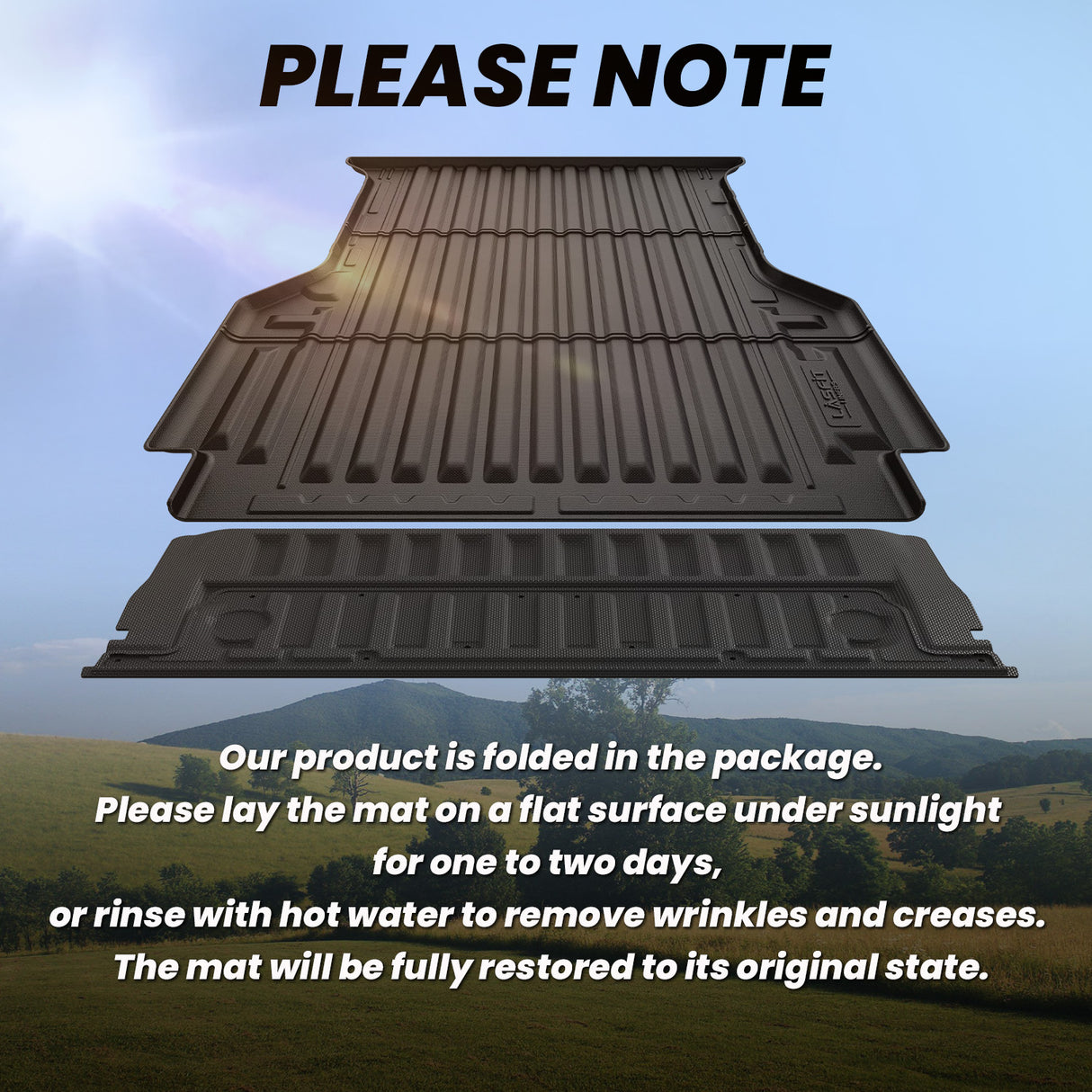 Fit for 2024-2026 Ford Ranger 5FT(59.6") Heavy Duty Bed Mat & Tailgate Mat Note